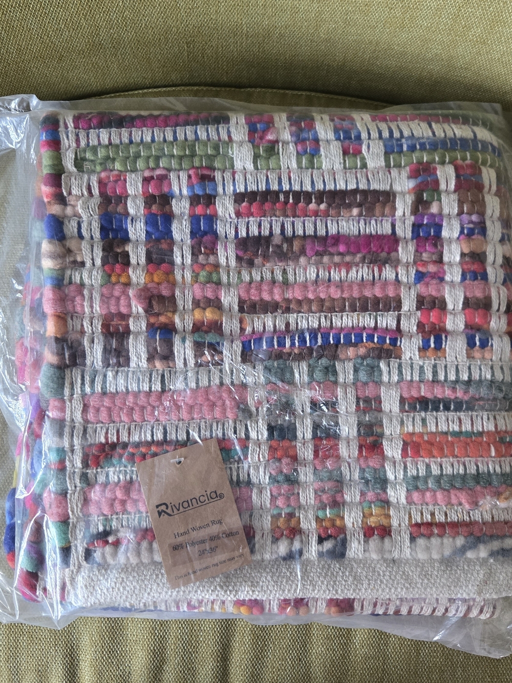 Handwoven Multicolor Rug - Picture 2 of 3